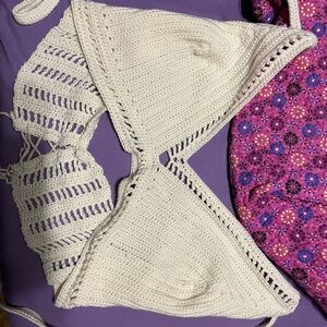 Chic Crochet Bikini Top in Cream
